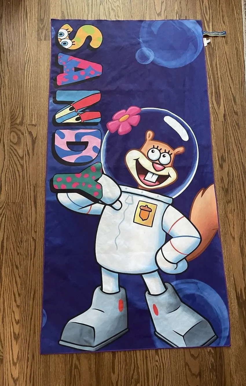 Sandy Cheeks SpongeBob Beach Towel Thin Beach Tech Eco-Friendly Microfiber 59x29